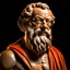 Placeholder: socrates; muscular; glowing eyes
