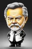 Placeholder: Caricatura chibi de Luis Ignacio Lula da Silva presidente de Brasil, serio, calidad ultra, hiperdetallado, color blanco, negro y amarillo, increíble obra de arte, formas y líneas estilizadas