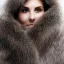 Placeholder: A portrait very beautiful woman, fur coat