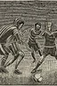 Placeholder: Woodcut, clean, soccer match