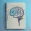 Placeholder: medicine notebook brain illustration, abstract, artistic, digital art, ink on paper