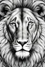 Placeholder: A detailed sketch focusing on the intense gaze of a lion for coloring book