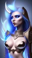 Placeholder: {devil dark elf} with {blue} hair and with cute face, {fire}, blue eyes, skimpy leather clothes, stiletto heels, perfect composition, hyperrealistic, super detailed, 8k, high quality, trending art, trending on artstation, sharp focus, studio photo, intricate details, highly detailed, wide borders