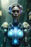 Placeholder: portrait,beautiful african robot, post-apocalyptic in a cyberpunk city, realistic, intriacte detail, sci-fi fantasy style, volumetric lighting, particales,highly detailed,cinamatic, deep