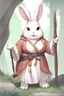 Placeholder: Cute fat bunny floppy ears adventurer robe dnd art realism