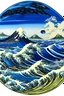 Placeholder: A beach near a whirlpool painted by Katsushika Hokusai