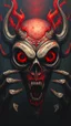Placeholder: Bosch painting style, nightmare in hell all red and black big eyes in 3D.