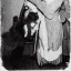 Placeholder: Creepy old photo of new years eve party with monster cat