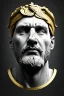 Placeholder: Ultra Realistic image, Roman sculpture, clean white marble material, Lionel Messi, gold Laurel leaves wreath, renaissance ornaments, radial gold lines, one gold star in heart, sun ornament, sun rays background, chisel style, waist up portrait, emperor style, epic, celestial, cinematic lighting, God light, god rays, 4k resolution, smooth details, ornate details, soft lighting, unreal engine 5, art station, substance 3d.