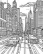 Placeholder: New York City roads coloring page, full body (((((white background))))), only use an outline., real style, line art, white color, clean line art, white background, Sketch style.