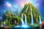 Placeholder: island waterfall bubble spring