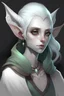 Placeholder: dnd, white changeling girl, young, with white eyes