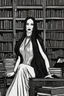 Placeholder: [Versace ] Morticia Addams is a library