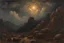 Placeholder: Night, clouds, mountains, rocks, rocky land, rodolphe wytsman impressionism paintings