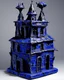 Placeholder: A dark purple Halloween themed castle painted by Jean Dubuffet