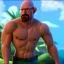 Placeholder: shirtless Walter White , 8k, tropical background.