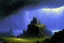 Placeholder: A purple castle in a thunderstorm painted by Caspar David Friedrich