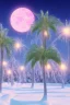 Placeholder: 1980's vaporwave aesthetic palm trees in Christmas winter