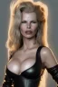 Placeholder: Kim Basinger in black leather gown, evil,energetic, villain, busty, cleavage, curvy, angry, happy, stern look. character design by cory loftis, fenghua zhong, ryohei hase, ismail inceoglu and ruan jia. unreal engine 5, artistic lighting, highly detailed, photorealistic, fantasy