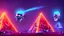 Placeholder: anatomically correct human skulls stacked into a pyramid, unusual neon lighting, high velocity, 64k, dystopian, vray, steampunk