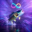 Placeholder: infinity symbol ∞ with vibrant powerful fish jumping out of the water, striking, neon, chiaroscuro, dramatic, captivating, powerful, fantasy, beautiful, octane render, 16k post-production, artstation: award-winning: atmospheric: commanding: fantastical: clarity: ultra quality: striking: brilliance: stunning colors: amazing depth; lens: f/11, 35mm
