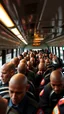 Placeholder: A bus full of illegal aliens shaved their heads , surrounded with guards