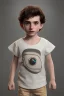 Placeholder: Timothee chalamet toddler, half robot, full body, jump, bokeh, hyper realistic