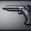 Placeholder: cyberpunk pistol, grey background