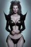 Placeholder: Kim Basinger as evil queen in black leather, busty, cleavage, curvy, angry, happy, stern look. character design by cory loftis, fenghua zhong, ryohei hase, ismail inceoglu and ruan jia. unreal engine 5, artistic lighting, highly detailed, photorealistic, fantasy