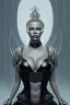 Placeholder: Pamela Anderson as evil queen in black leather, leather, busty, cleavage, angry, stern look. character design by cory loftis, fenghua zhong, ryohei hase, ismail inceoglu and ruan jia. unreal engine 5, artistic lighting, highly detailed, photorealistic, fantasy