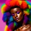 Placeholder: masterpiece, best quality, woman, dark skinned, sparkling eyes, fluorescent skin, colorful makeup, afro, highly detailed body, sun light, 4K, RAW, depth of field, high contrast, realistic details, 24mm