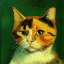 Placeholder: Portrait of a cat by Van Gogh