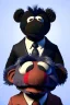 Placeholder: Waist up muppet Portrait, Xi Jinping as muppet doll, Black suit, photo studio, blue background, unreal engine 5, concept art, art station, god lights, ray tracing, RTX, lumen lighting, ultra detail, volumetric lighting, 3d.