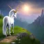 Placeholder: A unicorn standing on a ridge-line, surveying the valley below.