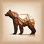 Placeholder: silhouette of a brown bear, letterpress style 2d lowpoly lookalike, minimalistic high contrast pencil art