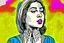 Placeholder: Vintage pop art style of a jewish woman from the torah praying to god