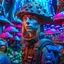 Placeholder: portrait of robotic hippie nephilim army officer inside psychedelic mushroom grove, 8k, down-light, soft light, depth of field, photo realism, trending on art station, high detail