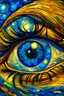 Placeholder: Olhos realísticos refletindo a arte noite estrelada de van Gogh