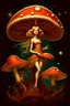 Placeholder: Beautiful rococo mushroom fairy, detailed eyes, realistic features, hq, fungi, celestial, moon, galaxy, stars, by Salvador Dalí, giger, Hieronymus Bosch, victo ngai, fungi, celestial, Ryan Hewett