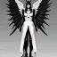 Placeholder: angel, demon, angel demon hybrid, half angel, half demon, black angel wings, white demon wings, black and white, balance, horns, armor, noble clothes, black and white armor, black and white clothes