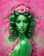 Placeholder: Artistic Pink green Lady , PRINT