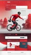 Placeholder: Design a user-friendly and visually appealing landing page for a sport website, prioritizing an intuitive user experience, red colors, power, skii, running, riding a bike, swimming