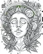 Placeholder: outline art for stoners coloring pages with A very simple and minimal design featuringA trippy cosmic journey through space, with planets and stars morphing into cannabis leaves, white background, sketch style, fully body, only use outline, mandala style, clean line art, white background, no shadows and clear and well outlined