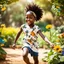 Placeholder: african child, play on the Garden