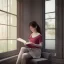 Placeholder: Study girl read a book in by the window, movie, real photo realistic, unreal engine, cinematic lighting --ar 1:1 creative