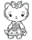 Placeholder: outline art for real Hello Kitty coloring page, Japanese manga style, cartoon style, cute face, white background sketch style, full body is a must, only use outline, clean line art, no shadow, bold outline