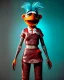 Placeholder: hybrid character, waitress sexy woman with monster muppet mask that covers her entire head, short shirt, tray, old school tattoo, retro style, Sesame Street style, smooth, unreal engine 5, god lights, ray tracing, RTX, lumen lighting, ultra detail, volumetric lighting, 3d.