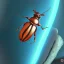 Placeholder: Little beetle flying!!! above banana , 8k photo realistic