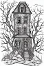 Placeholder: coloring book page Small Haunted Houses