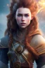 Placeholder: aloy forbidden west face, aloy clothes, portrait busty and face, light effects, particles, explosion fire,